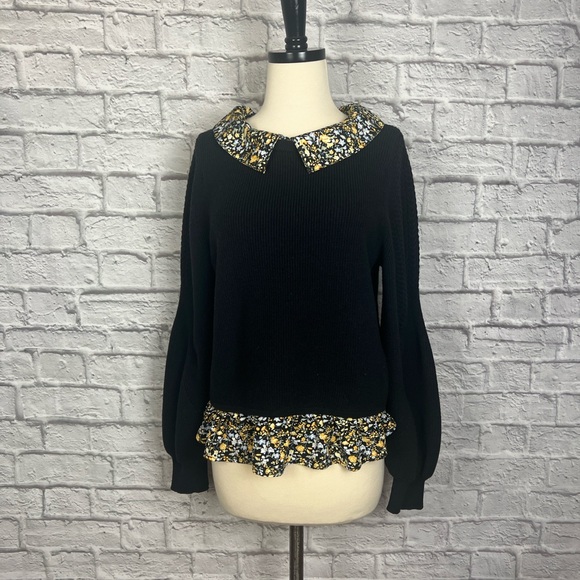 Anthropologie Maeve Textured Twofer Pullover Sweater size Large - Picture 5 of 9